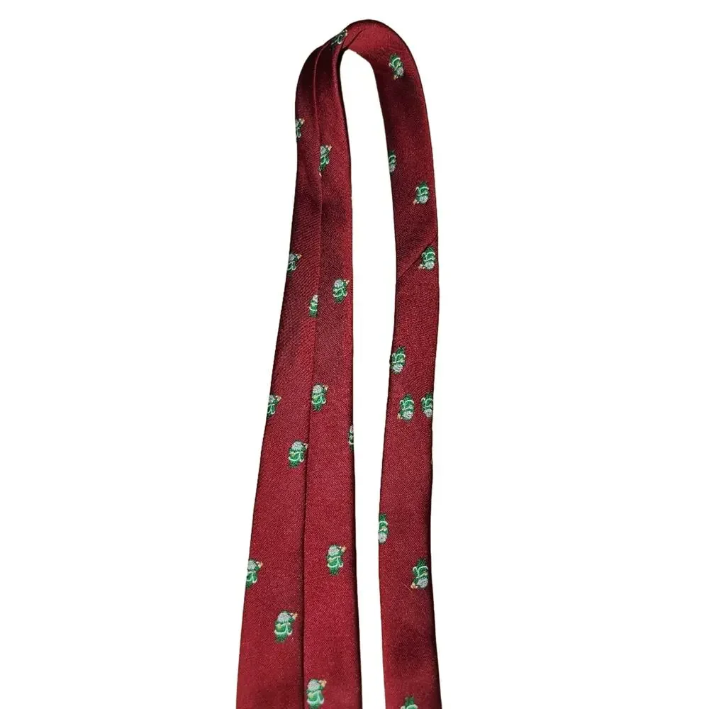 Sarowitz‎ Novelty Necktie, Santa Claus Christmas Holiday Burgundy Polyester